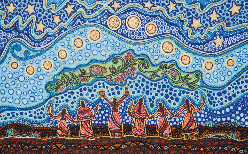 Art by Leah Marie Dorion, 13th Moon depicts moon ritual ceremony