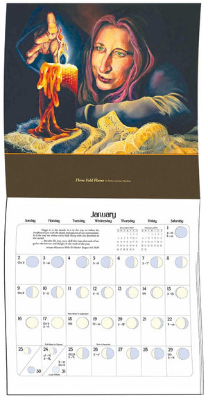 Moon Phase Calendar with Art