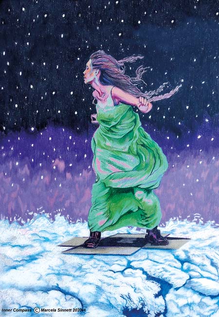 Anne Sinnett art of woman dancing in void moon