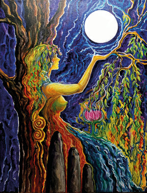 Colleen Koziara moon woman art Born of the Elements