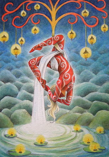 A. Levenmark Art, Aerial Silk Art, Circus Art, Winter Solstice Art