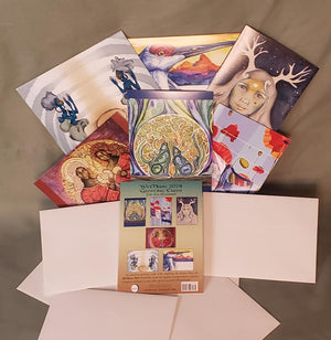 Set of six 5x7 greeting cards with envelopes, blank inside