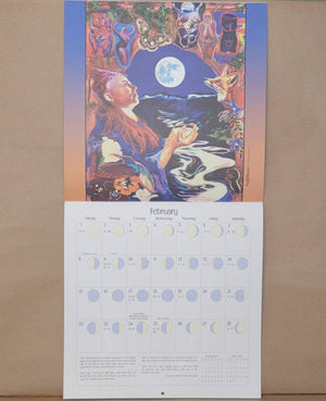 Moon art wall calendar with feminine energy.