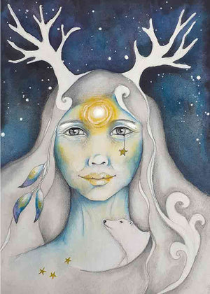 Solstice goddess art card
