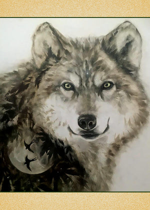 Wolf painting notecard