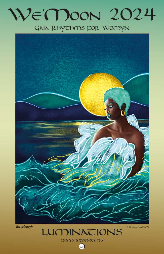 Beautiful Moon Goddess poster with powerful woman art