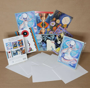 Collection of artistic greeting cards in a pack of 6