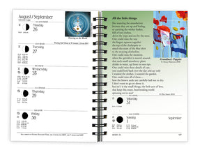 Daily Moon phase planner with art and poetry