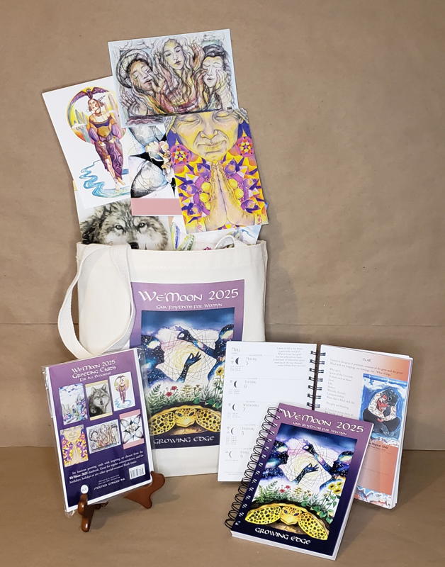 2025 Essentials a Go-Go Gift Bundle: Your favorite astrological datebook and a beautiful set of greeting cards, all in a pretty tote bag!